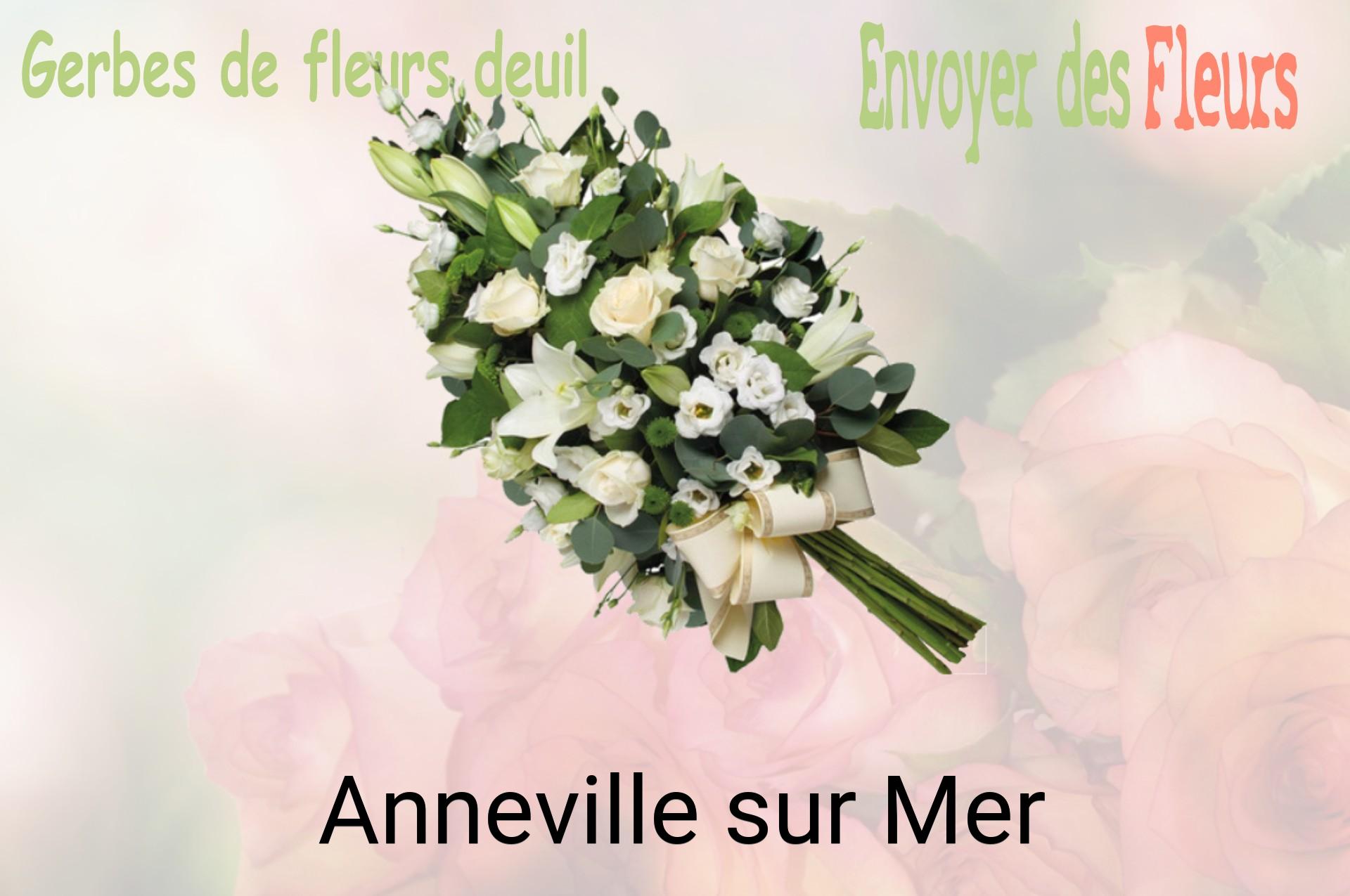 Gerbe de fleurs de deuil livrée à Anneville-sur-Mer